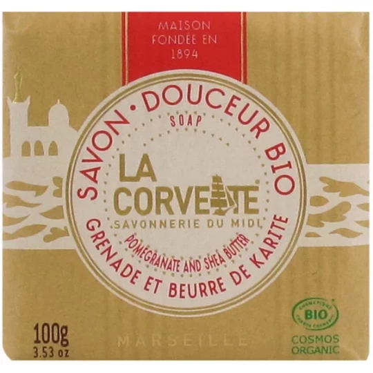 La Corvette Savon Douceur Bio Grenade et Beurre de Karité 100 g