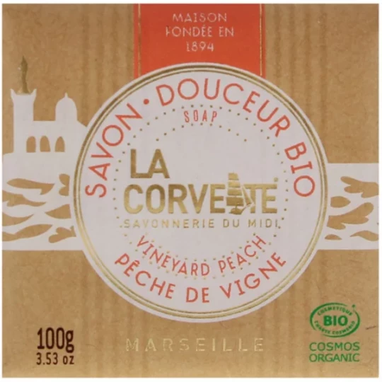 La Corvette Savon Douceur Bio Pêche de Vigne 100 g
