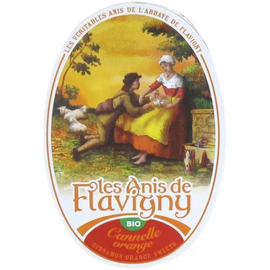 Les Anis de Flavigny Bonbons Cannelle Orange Bio 50 g