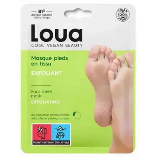 Loua Masque Pieds en Tissu Exfoliant 1 Paire 40 ml