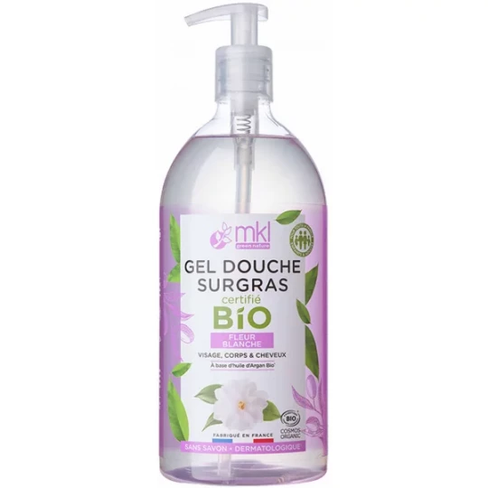 MKL Green Nature Gel Douche Surgras Fleur Blanche Bio 1 L