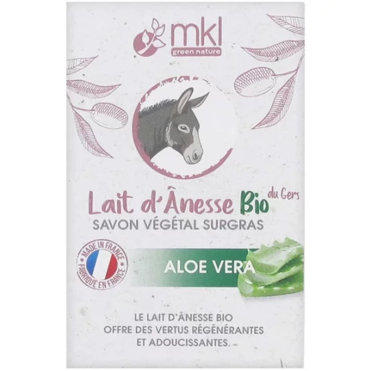 MKL Green Nature Lait d'Ânesse Bio du Gers Savon Végétal Surgras Aloe Vera 100 g