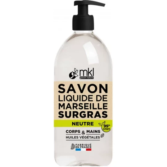 MKL Green Nature Savon Liquide de Marseille Neutre Sans  Parfum 1 L