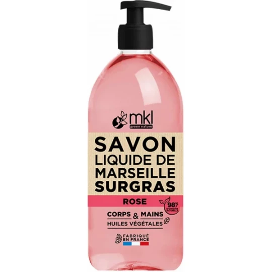 MKL Green Nature Savon Liquide de Marseille Surgras Rose 1 L
