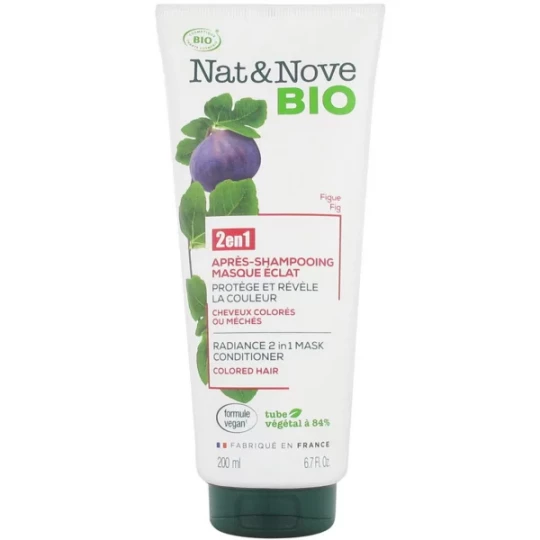NatetNove Bio 2 en 1 Après-Shampoing Masque Éclat Figue 200 ml