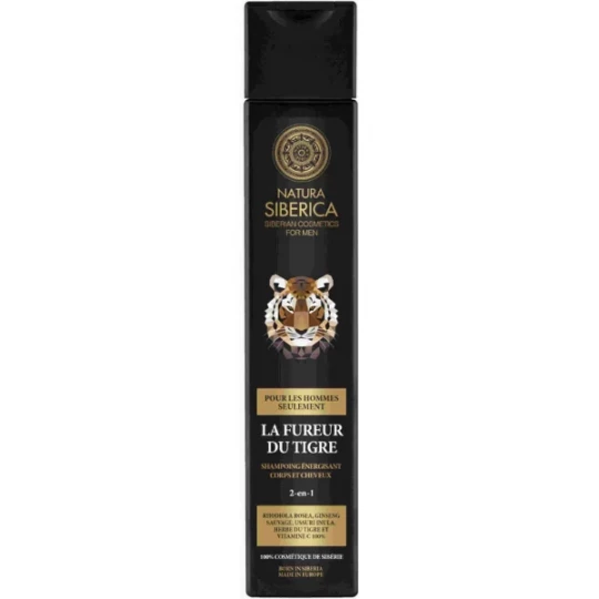 Natura Siberica Homme Shampoing Énergisant Corps et Cheveux La Fureur du Tigre 250 ml