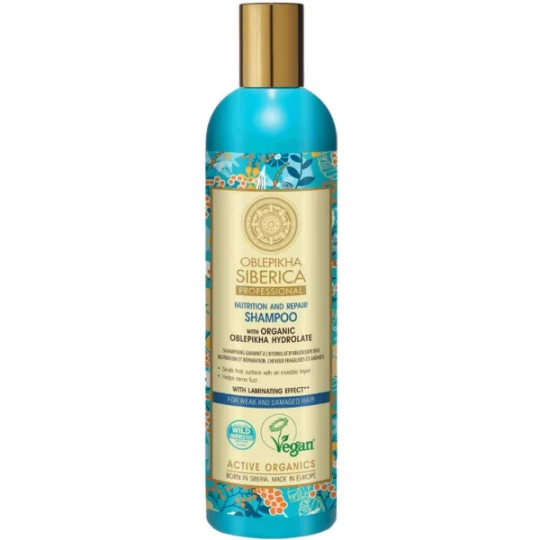 Natura Siberica Oblepikha Nutrition et Réparation Shampoing à l'Hydrolat d'Argousier Bio 400 ml