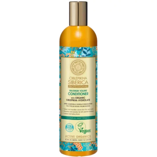 Natura Siberica Oblepikha Volume Maximal Après-Shampoing à l'Hydrolat d'Argousier Bio 400 ml