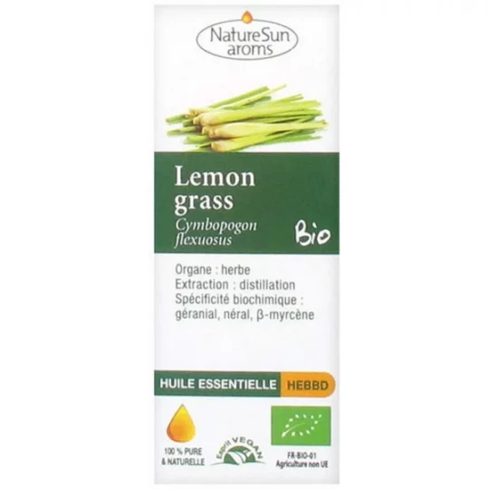 NatureSun Aroms Huile Essentielle Lemongrass (Cymbopogon flexuosus) Bio 10 ml