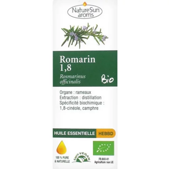 NatureSun Aroms Huile Essentielle Romarin 1,8 (Rosmarinus officinalis) Bio 10 ml