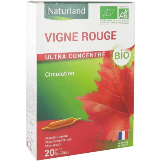 Naturland Circulation Vigne Rouge Bio Ampoules 10 ml x 20