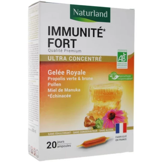 Naturland Immunité Fort Ultra Concentré Bio Ampoules 10 ml x 20