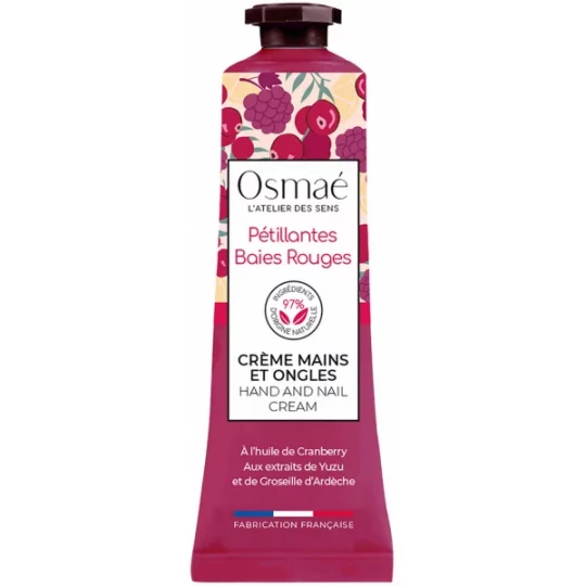 Osmaé Crème Mains et Ongles Pétillantes Baies Rouges 30 ml