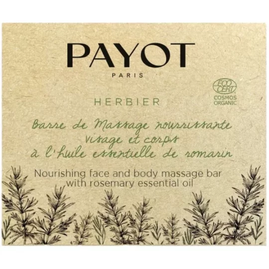 Payot Herbier Barre de Massage Nourrissante Visage et Corps à l'Huile Essentielle de Romarin Bio 50 g