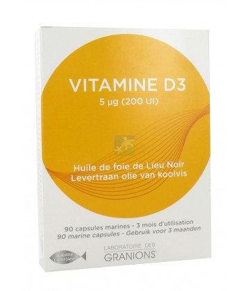 Vitamine D3 Huile de Foie de Lieu Noir x 90