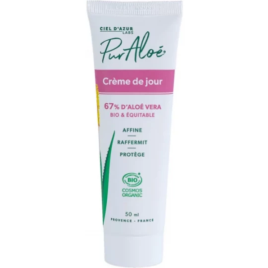 Pur Aloé Crème de Jour à l'Aloe Vera Vivant 67% Bio 50 ml