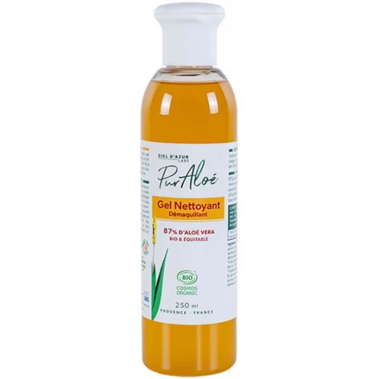 Pur Aloé Gel Nettoyant Démaquillant Aloe Vera 87% Bio 250 ml