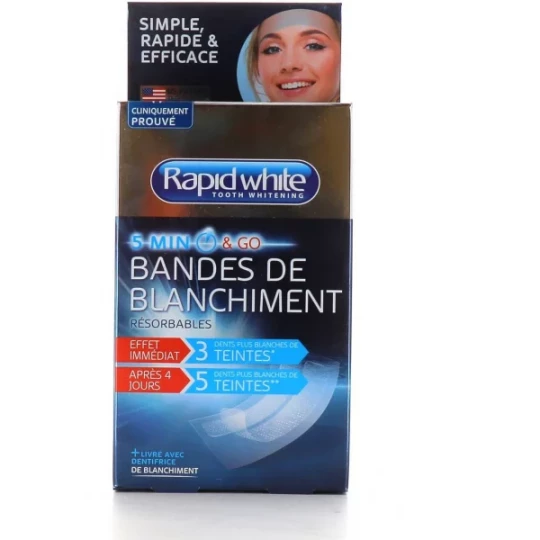 Rapid White Express 5 Minutes Bandes de Blanchiment Sachets  x 14