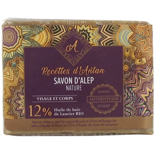 Recettes d'Antan Authentique Savon d'Alep 12% Pain de 200 g