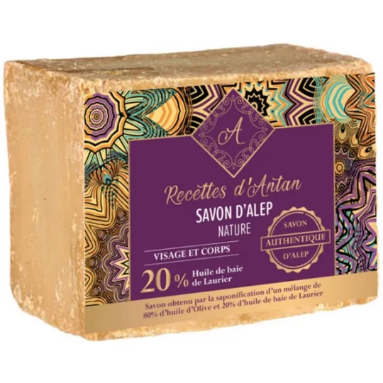 Recettes d'Antan Authentique Savon d'Alep 20% Pain de 200 g