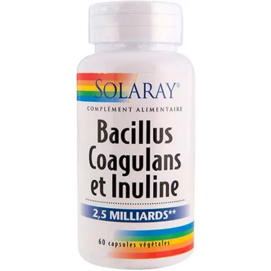 Solaray Bacillus Coagulans et Inuline 2,5 Milliards Capsules Végétales x 60
