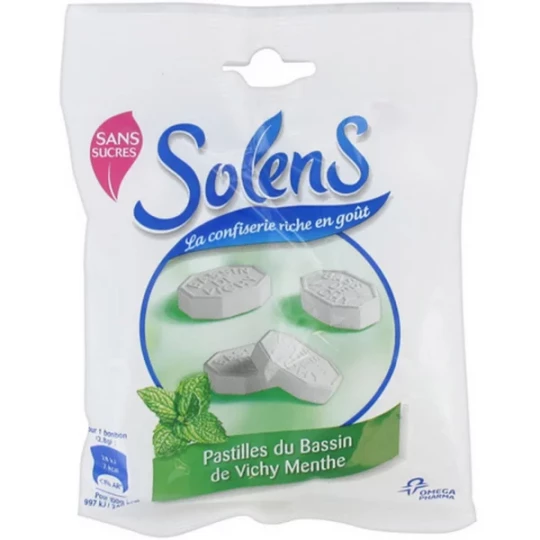 Solens Pastilles du Bassin de Vichy Menthe Sans Sucre 100 g