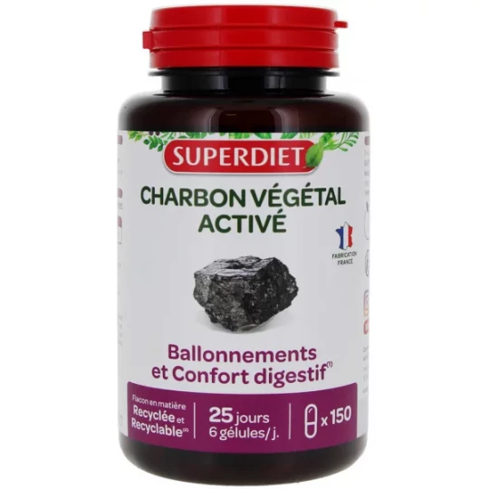 Superdiet Charbon Végétal Activé Gélules x 150