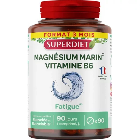 Superdiet Magnésium Marin + Vitamine B6 Comprimés x 90