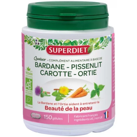 Superdiet Quatuor Beauté de la Peau Bio Gélules x 150