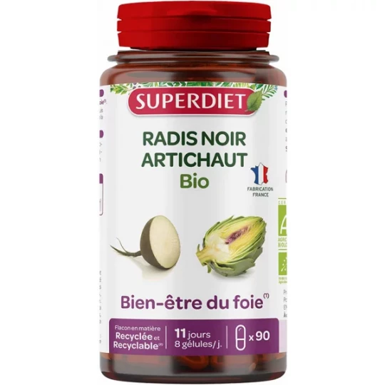 Superdiet Radis Noir Artichaut Bio Gélules x 90