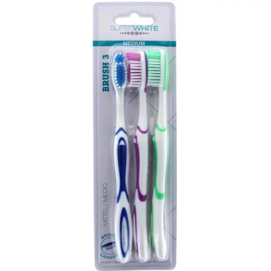 Superwhite Brush 3 Brosses à Dents Médium x 3