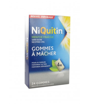 NiQuitin 4mg Gommes à mâcher Menthe Fraiche x 24
