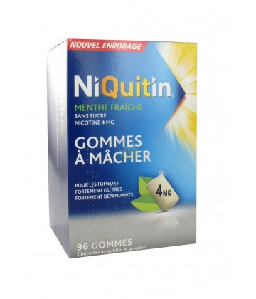 NiQuitin 4mg Gommes à mâcher Menthe Fraiche x 96