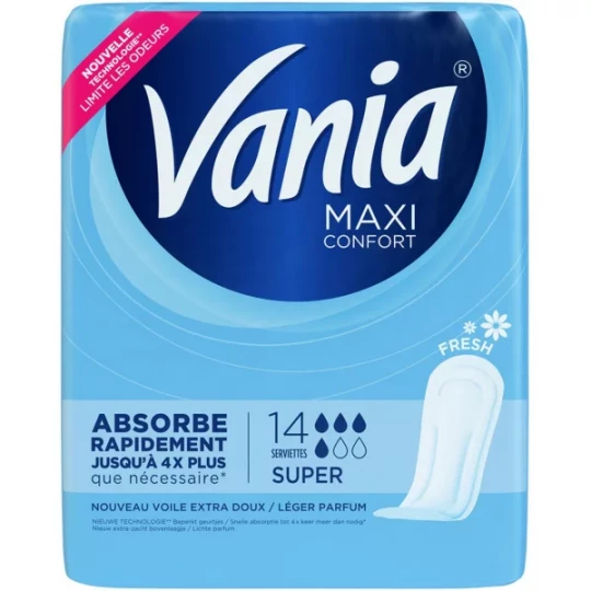Vania Maxi Confort Super Fresh Serviettes x 14