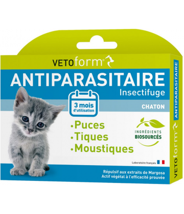 Vetoform Antiparasitaire Insectifuge Chaton 3 Pipettes