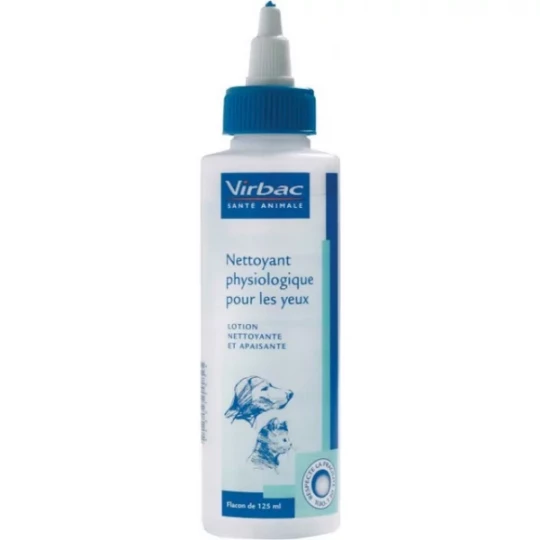 Virbac Nettoyant Physiologique Yeux Chiens et Chats 125 ml