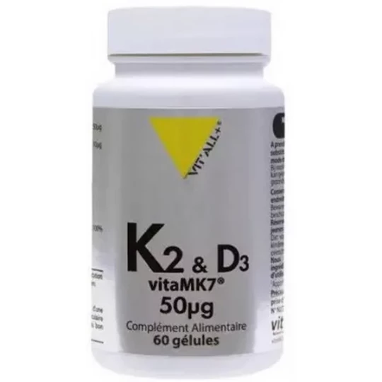 VIT'ALL+ Vitamines K2 et D3 Gélules x 60