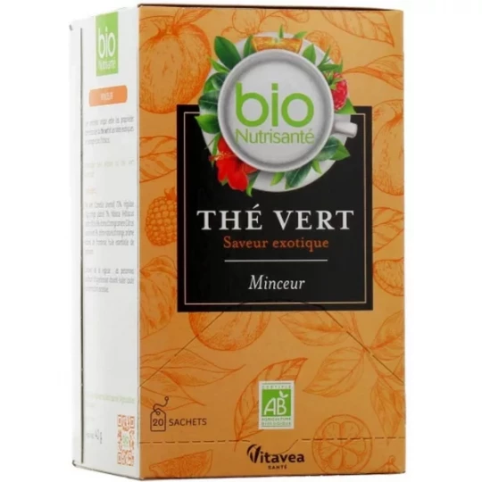 Nutrisanté Thé Vert Bio Minceur Saveur Exotique Sachets x 20