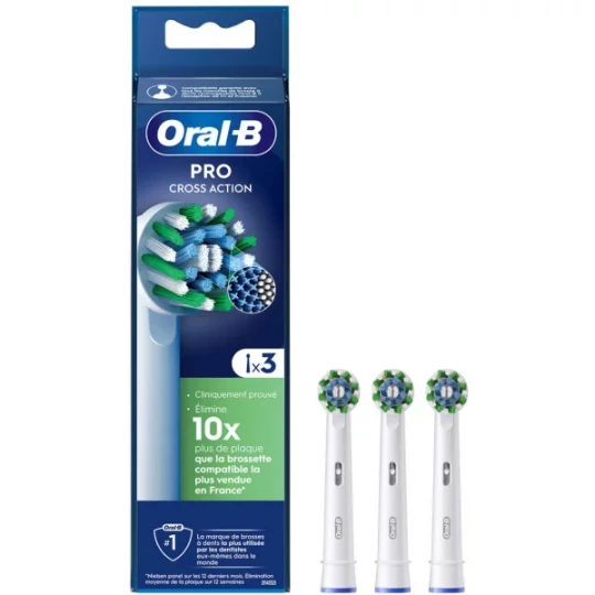 Oral'B Pro Brossettes de Rechange Cross Action x 3