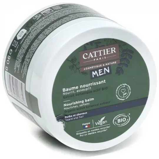 Cattier Men Baume Nourrissant Barbe et Cheveux 90 g