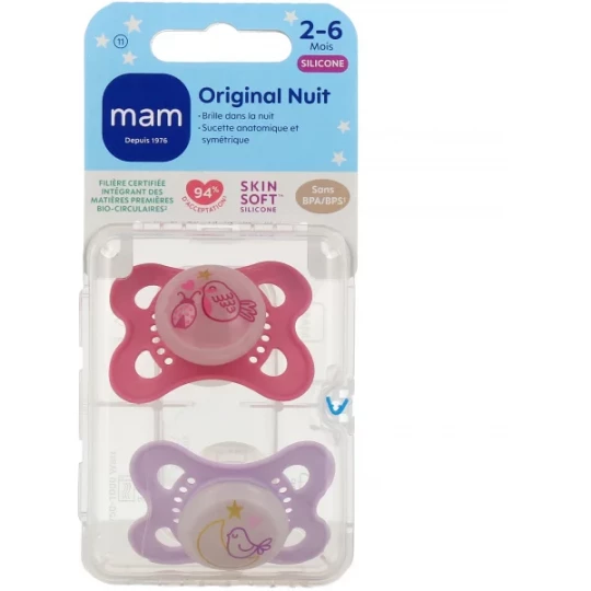 MAM Sucette "Nuit" 0-6+ mois Silicone n°11 x 2 - image 2