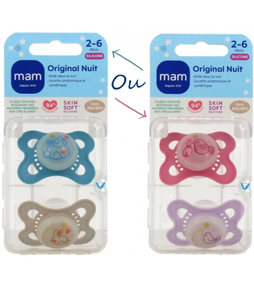 MAM Sucette "Nuit" 0-6+ mois Silicone n°11 x 2