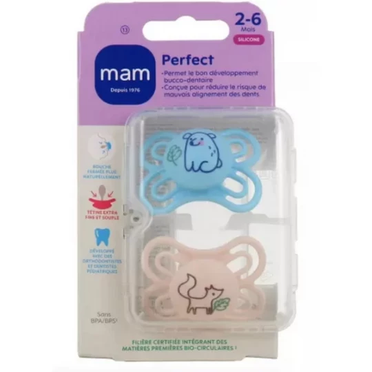 MAM Sucette Perfect 2-6 mois Silicone n°13 - x 2
