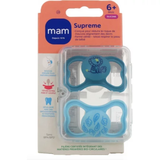 MAM Sucette Supreme 6+ Mois Silicone x 2