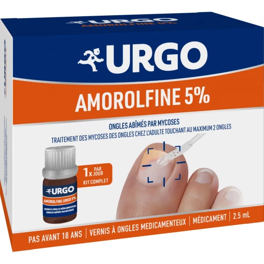 Amorolfine Urgo 5% Vernis à Ongles Médicamenteux 2,5 ml