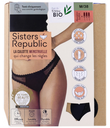 Sisters Republic Culotte Menstruelle Adulte Bikini Sidonie Noir