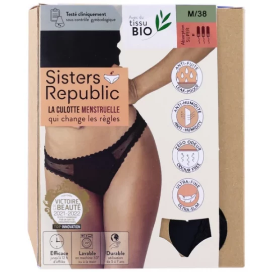Sisters Republic Culotte Menstruelle Adulte Bikini Sidonie Noir - image 9