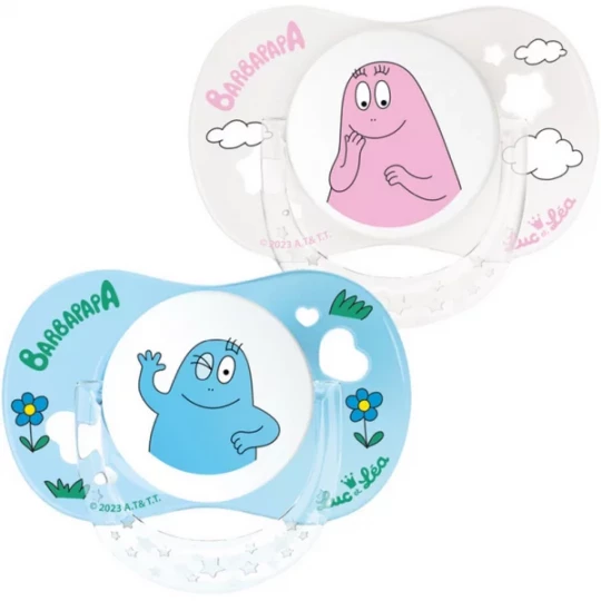 Luc et Léa Barbapapa Sucette Physiologique 0-6