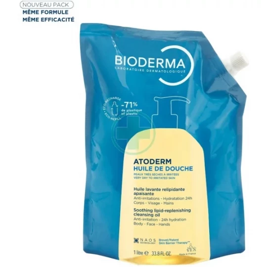 Bioderma Atoderm Huile de Douche Relipidante Recharge 1 L