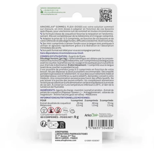 Arkopharma Arkorelax Sommeil Flexi-Doses Comprimés x 60 - image 2